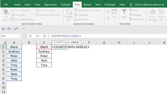 Countif Formula To Find Duplicates