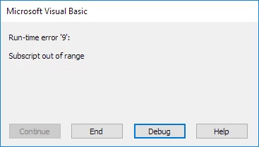Excel Macro Subscript Out of Range