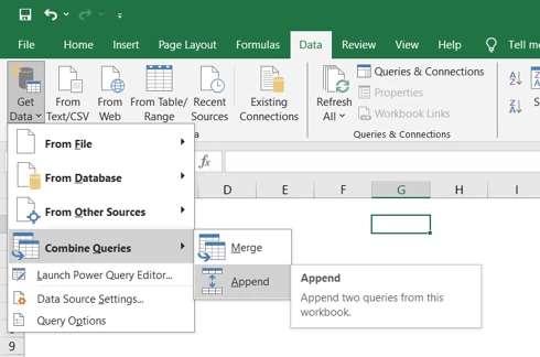 Power Query Combine Sheets